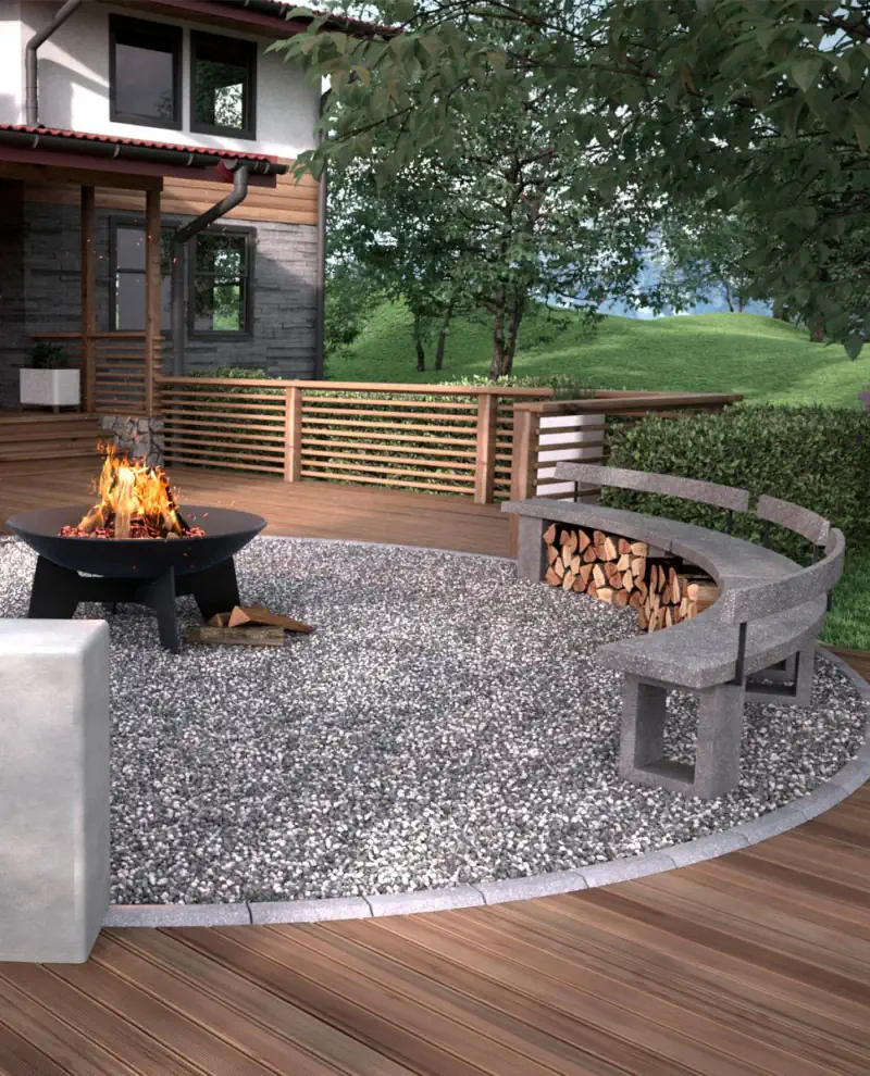 متریال مناسب میز آتش هیزمی