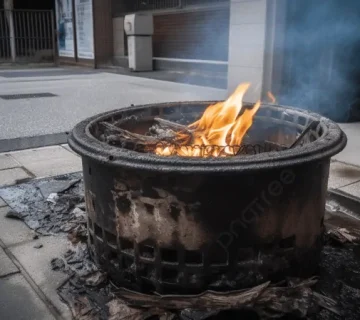 سوزاندن زباله با میز آتشدان